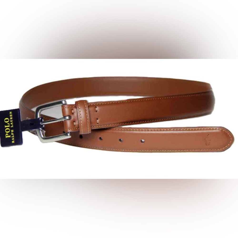RALPH LAUREN POLO COWHIDE LEATHER 42 CAMEL COLOR